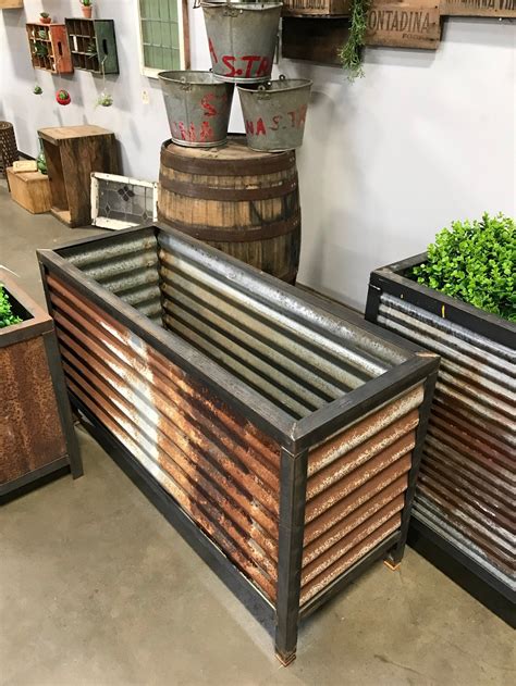 corrugated steel planter box|garden boxes with corrugated metal.